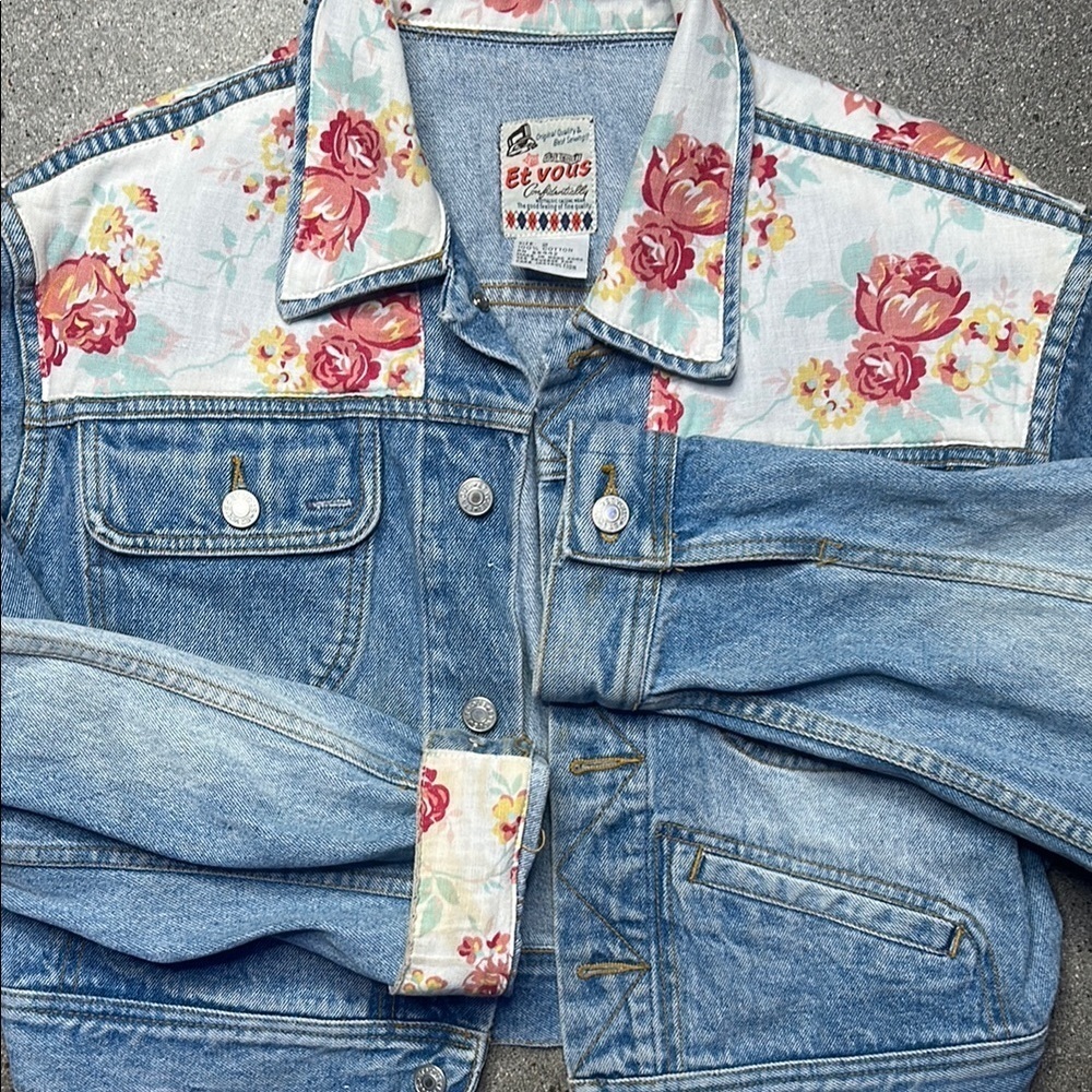 Vintage Et Vous Floral Denim Jacket - Picture 10 of 15